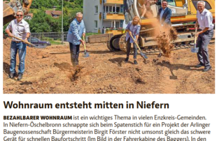 Spatenstich Kirnbachweg, Niefern-Öschelbronn