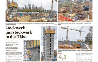 Stockwerk um Stockwerk in die Höhe